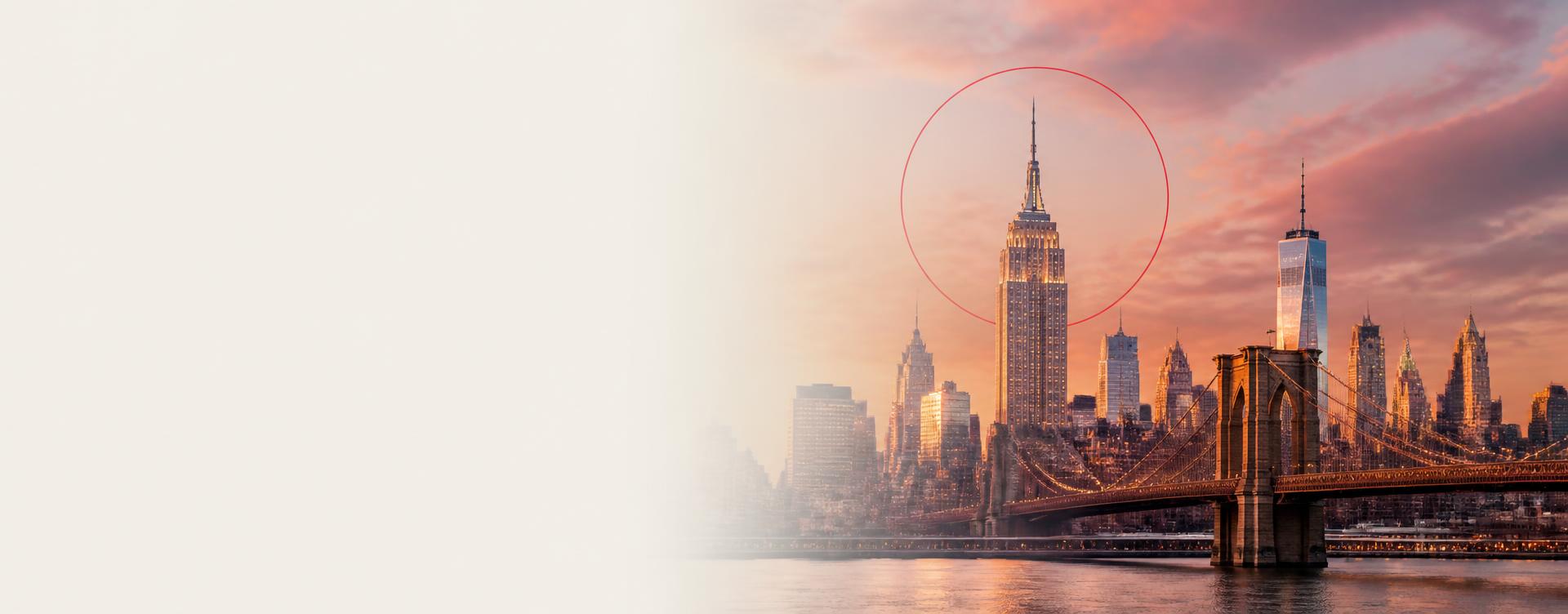New York, Amerika: Manhattan silueti, Empire State Building ve Brooklyn Köprüsü